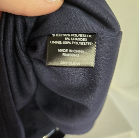 Sam Edelman Cowl Neck Ruched Jersey Midi Dress | Size LARGE Navy Blue - Picture 8 of 15